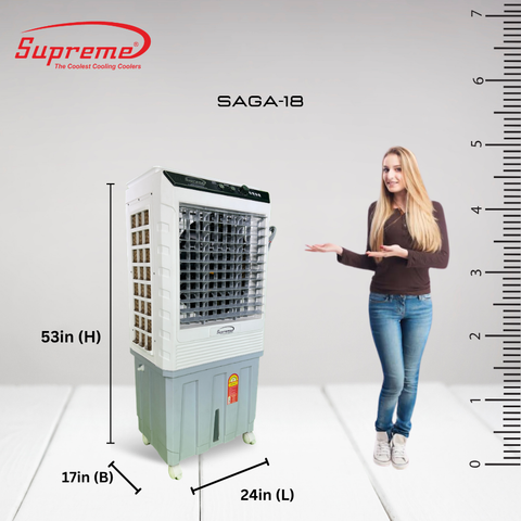 SUPREME SAGA 18 GLASS TOP DOMESTIC AIR COOLER